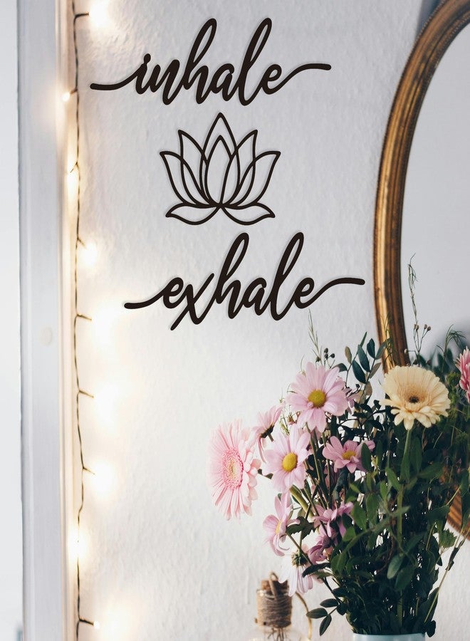 Chordwave Inhale Exhale Wall Art Meditation Room Zen Wakk Decor Black Metal Yoga Sign Decorative Spiritual Decor for Living Room Bedroom Shelf - Image 4